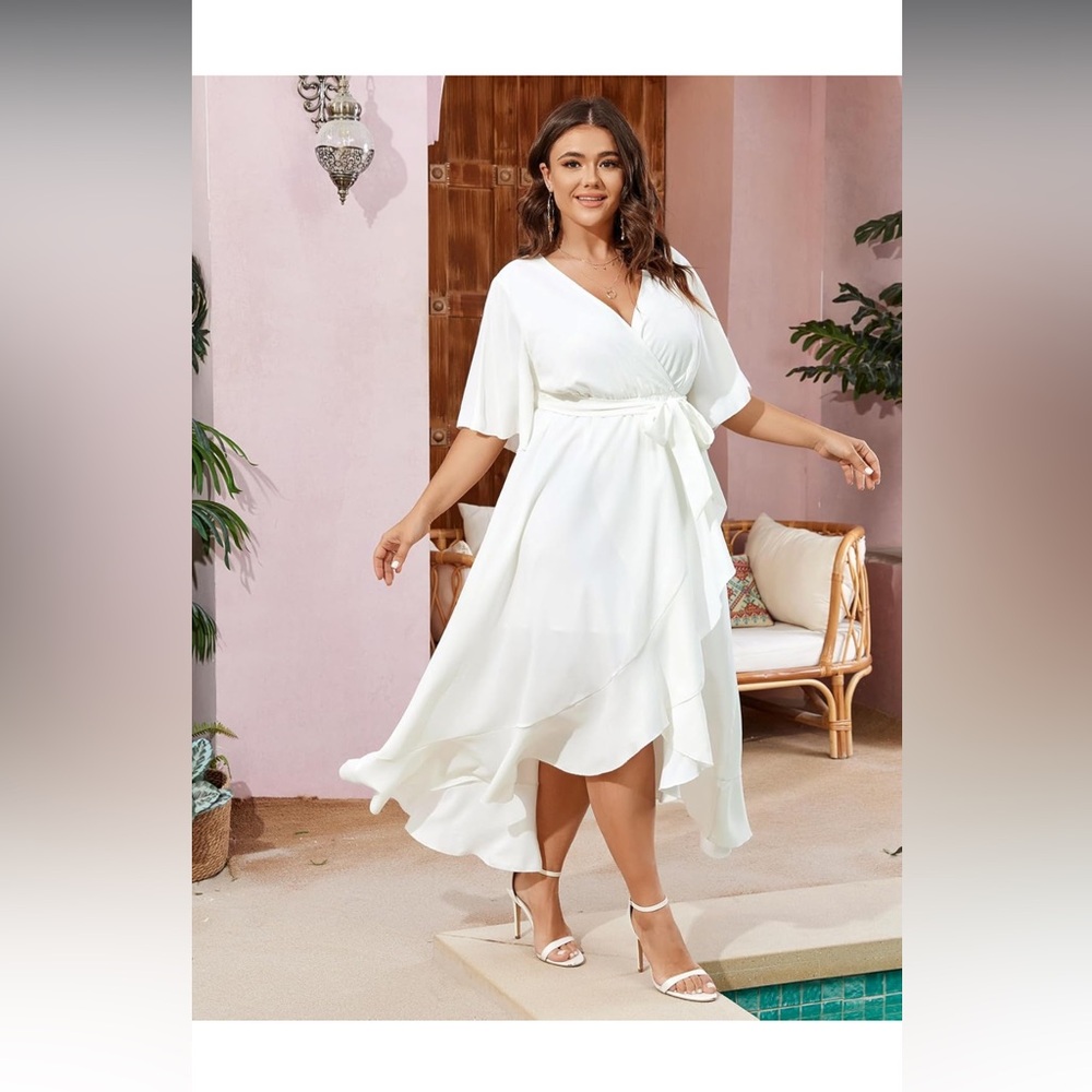 Elegant White Wrap Dress